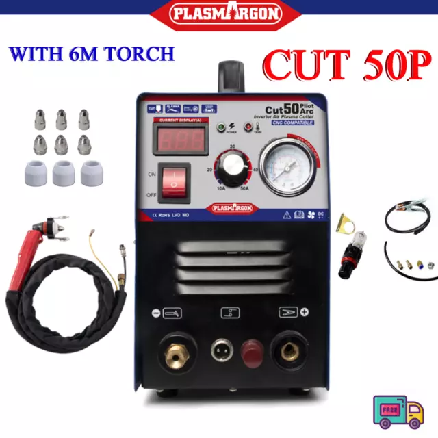 Plasma Cutter 50A Pilot Arc CNC compatible 14mm cut & P80 6m torch & consumables