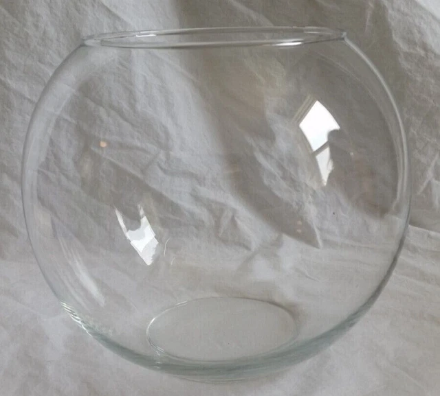 VINTAGE CLEAR GLASS Fish Bowl Planter Terrarium Candle Holder 6.5” H x