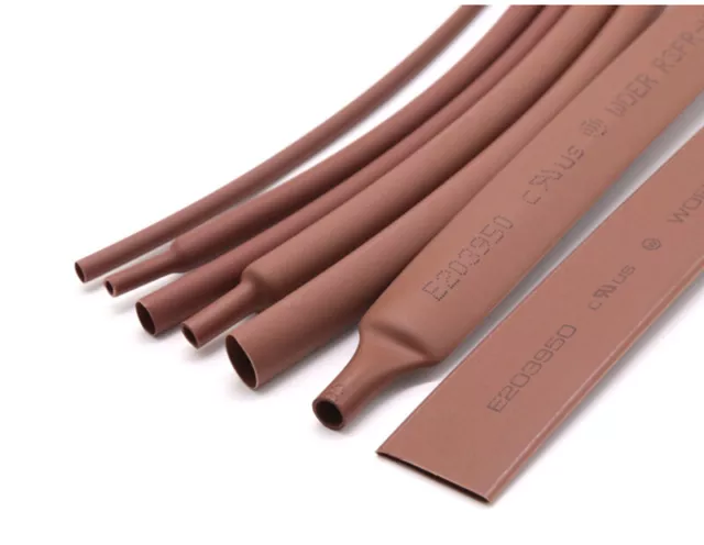 1.0mm~50mm 2:1 Brown Heat Shrink Heatshrink Shrinkable Tube Tubing Wire Sleeving 2