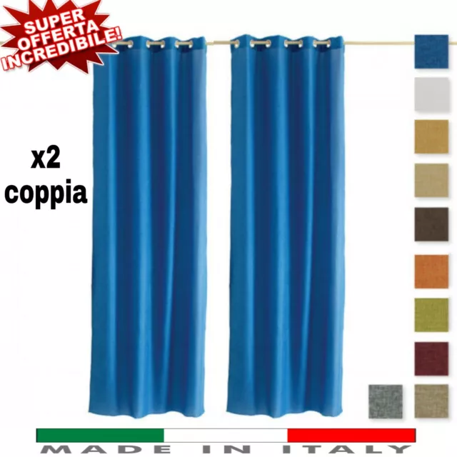 Tenda Canapone Coppia Coprente Pesante Con Anelli Pannello Doppio 140x280cm