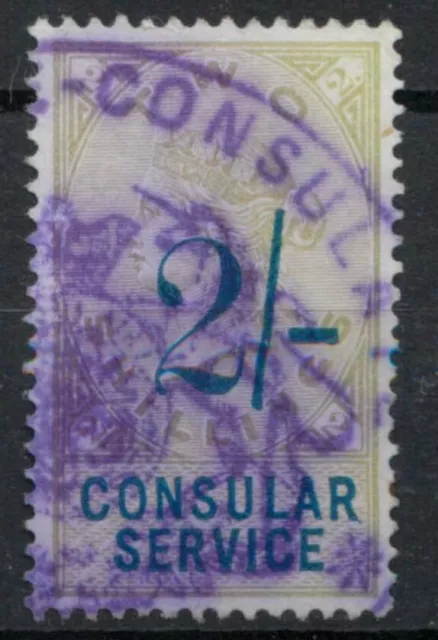 GB  QV 2s Consular Service revenue  used B091 *COMBINED POSTAGE*