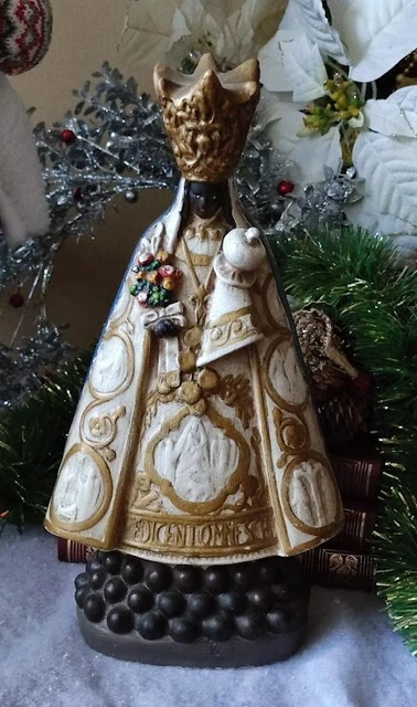 GRANDE STATUE VIERGE Noire Notre Dame De Halle Black Madona En Platre ...