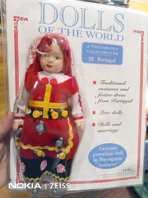 Dolls of the World PORTUGAL Porcelain DOLL Portuguese Costume + Magazine #38