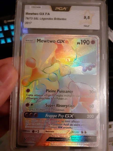 carte pokemon mewtwo GX FA 76/73 Légendes Brillantes pca 9.5