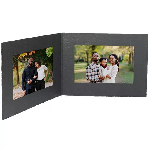 Double View Photo Folder 6x4 Horizontal Black 25 Pack (Same Shipping Any Qty)