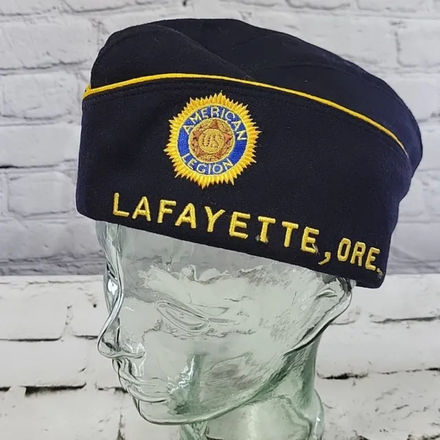 Vintage American Legion Hat Lafayette OR Veteran Garrison Cap Wool Sz 7.5