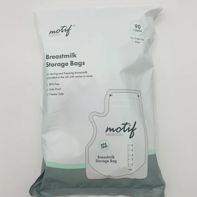 Motif Medical 90 Count 8oz Single Use Breastmilk Storage Bags Freezer Safe