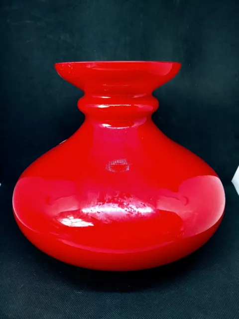 Vianne Red Cased Glass Oil Lamp Shade 7"fitter