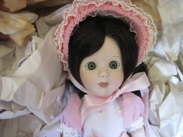 1979 Porcelain 16" Tall Annabelle Doll By Marjorie Spangler, Never Been Out Box 6