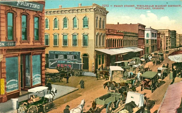 Wholesle District Street Scene, Portland, Oregon, Vintage Postcard