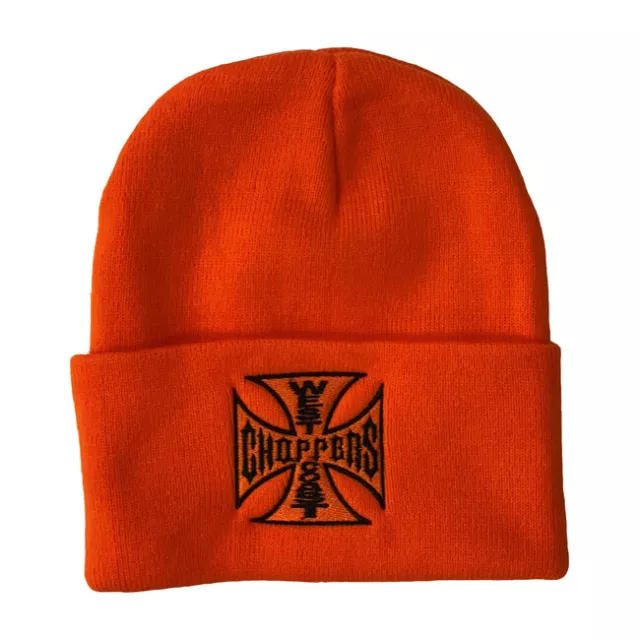 Beanie Mütze Biker West Coast Chopper WCC Jesse James roll up orange