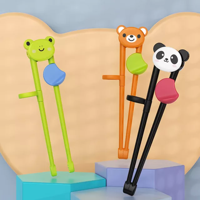 1 Pair Toddler Chopsticks Cartoon Food Pick Panda Shape Toddle Feeding Training