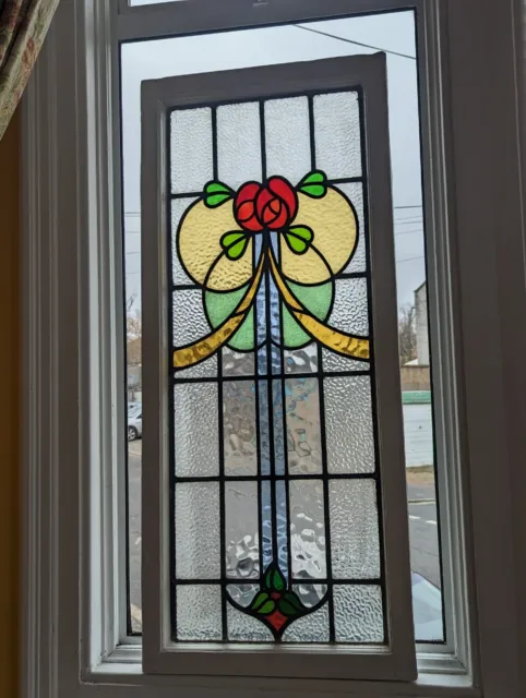 Renovated Antique Large Feature Stained Glass Panel