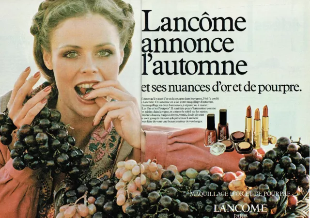 PUBLICITE ADVERTISING 115  1978  LANCOME  maquillage (2p) vernis rouge à lèvres