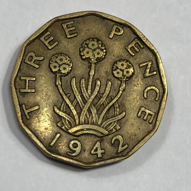 1942  Great Britain Three Pence Foreign Coin #2240