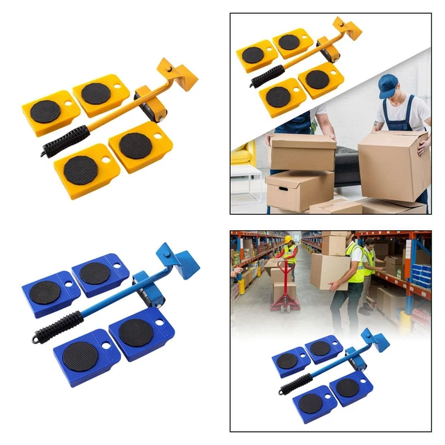 Acheter Kit de curseurs de levage de meubles professionnels, ensemble d' outils de déplacement de rouleaux de meubles lourds, dispositif de  déplacement de barre de roue, maximum pour 150kg, 5 pièces