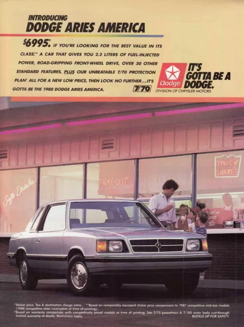 1988 Dodge Aries: Looking for the Best Value Vintage Print Ad