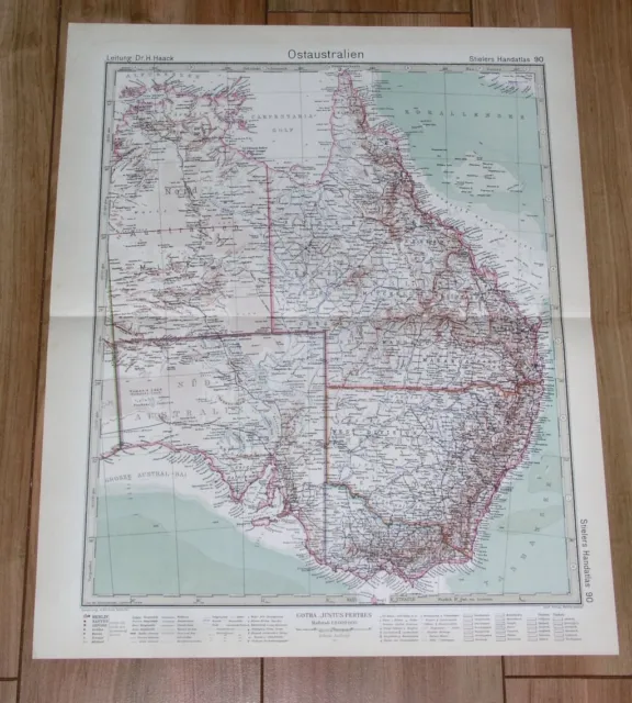 1932 Original Vintage Map Eastern Australia Melbourne Sydney Brisbane Adelaide