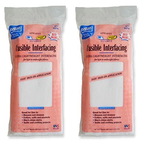 Interfaz fusible blanca Pellon 15 pulgadas x 3 yardas, paquete de 2