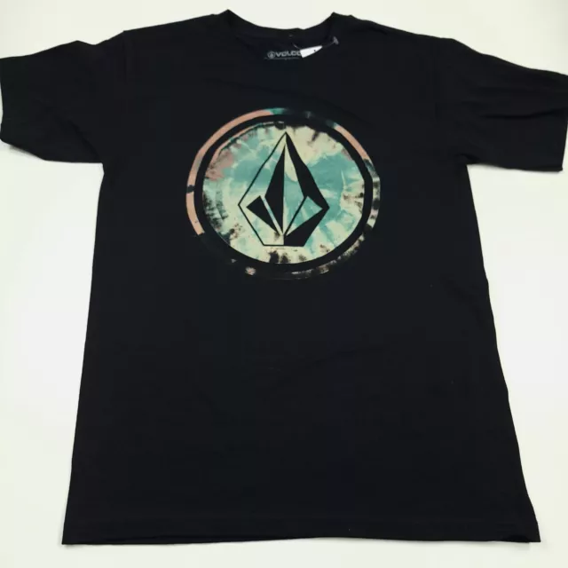 Volcom Circle Stone Fill Short Sleeve Tee T-Shirt in Black Mens Size Small