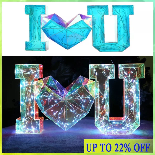 3D FLASHING LIGHT Up LED Transparent Interactive USB/Battery Love Heart
