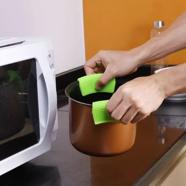 Impugnatura forno in silicone resistente al calore impugnatura pentola antiscivolo per cottura (verde)