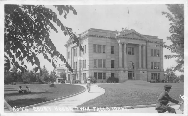 H28/ Twin Falls Idaho RPPC Postcard c1920s Court House Building