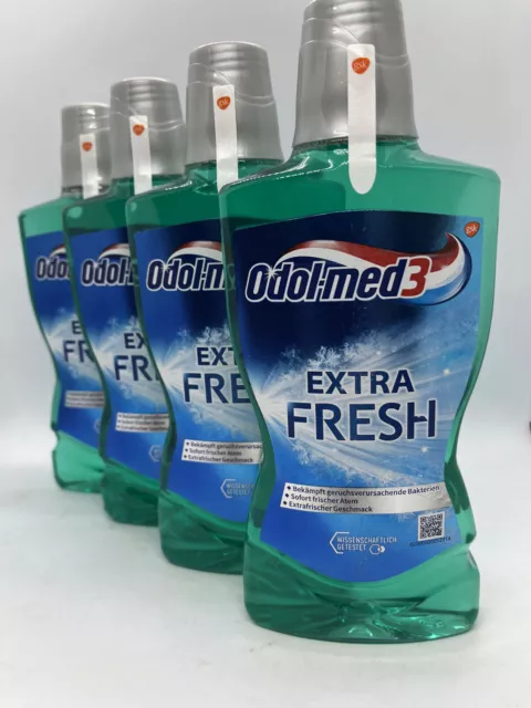 (6,35€/L) Odol-med 3 Extra Fresh 4 x 500 ml - Für die tägliche Mundspülung