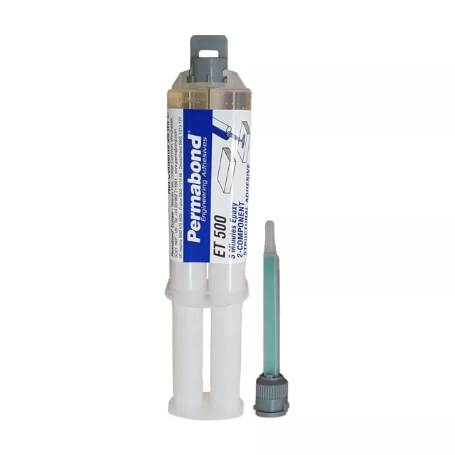 PERMABOND ET500 2 part fast-setting epoxy adhesive bonds to woods metals plastic