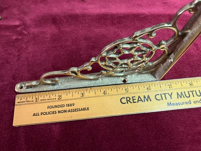 Vintage Brass Shelf Brackets with Screws 8