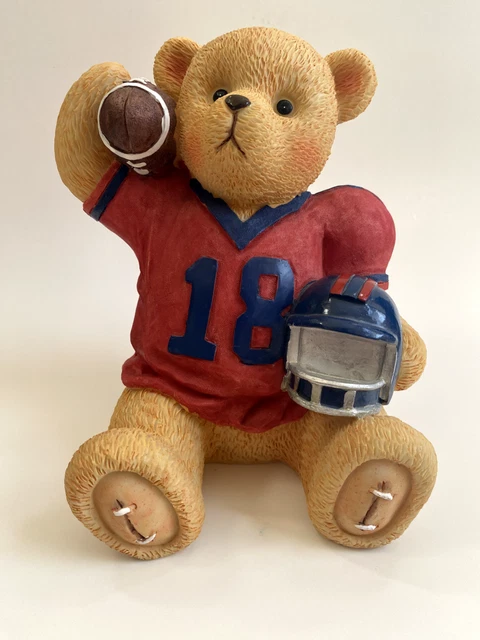 Teddy Bear Football Coin Bank, Vintage, Rare, Super Cute, Ships Fast,