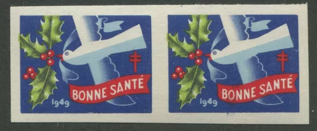 Canada National Christmas Seal #46 Mint Imperf Pair