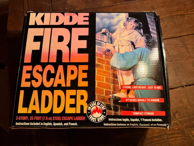 Kiddie Steel Escape Ladder 3 Story 25 Feet  New  In Box Free Shipping!!