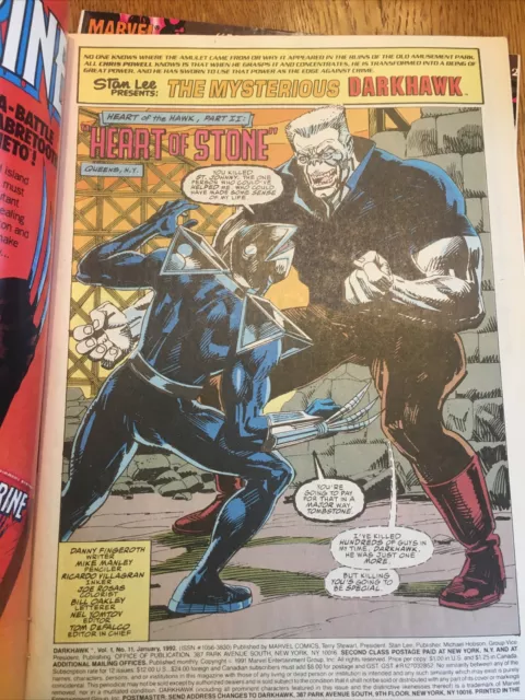 MARVEL COMICS: : DARKHAWK Vol. 1 No. 11 Jan 1992 3