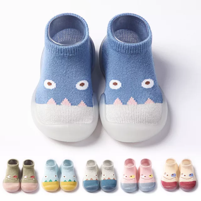 Baby Girls Boys Cotton Toddler Newborn Socks Slippers Shoes Soft Non-Slip Spring
