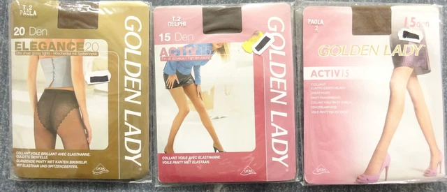 Lot De 5 Collants Golden Lady 20 Deniers Taille XL - Couleur Daino, Neufs Avec étiquettes