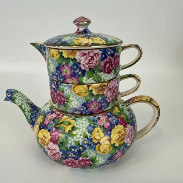 ROYAL WINTON JULIA Grimwades China Stacked Teapot For One Made in