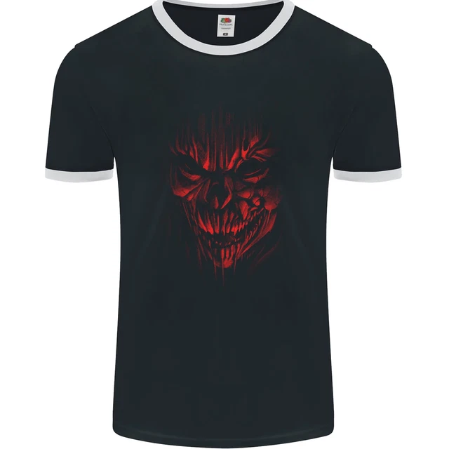 T-shirt da uomo Demon Skull Devil Satan Grim Reaper gotica fotol