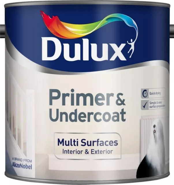 Dulux Paint Primer & Undercoat Paint For Multi-Surface 250ml / 750ml / 2.5 Litre