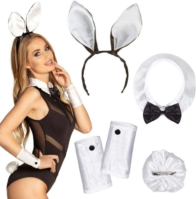 Kit istantaneo abito sexy coniglietto di Pasqua - include collare, polsini, orecchie e coda