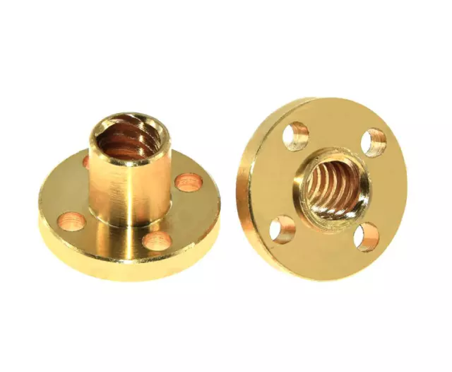 T8 Nut Round Flange Brass Nut for T8 Lead Screw Pitch 2mm