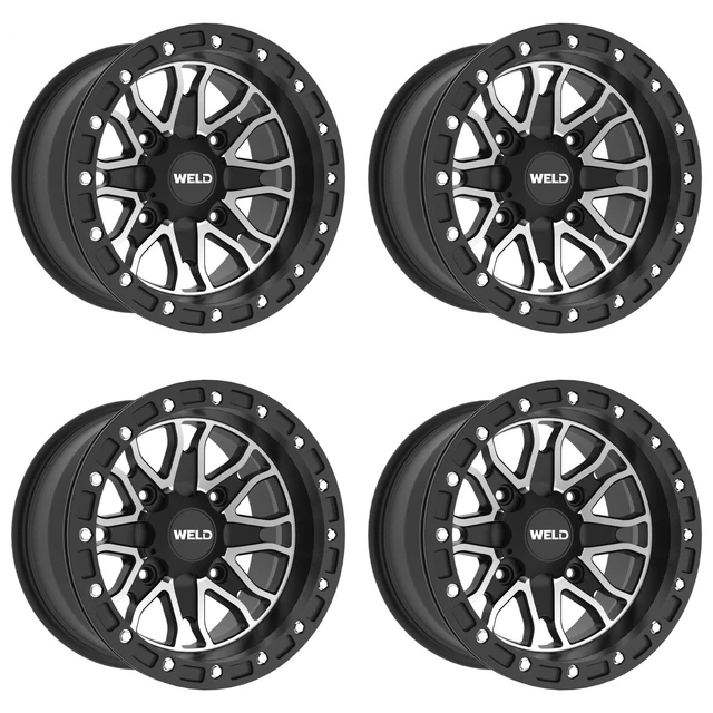 WELD 15& RAPTOR Beadlock Rims Dune Paddle Tire Package 15X8 15X10