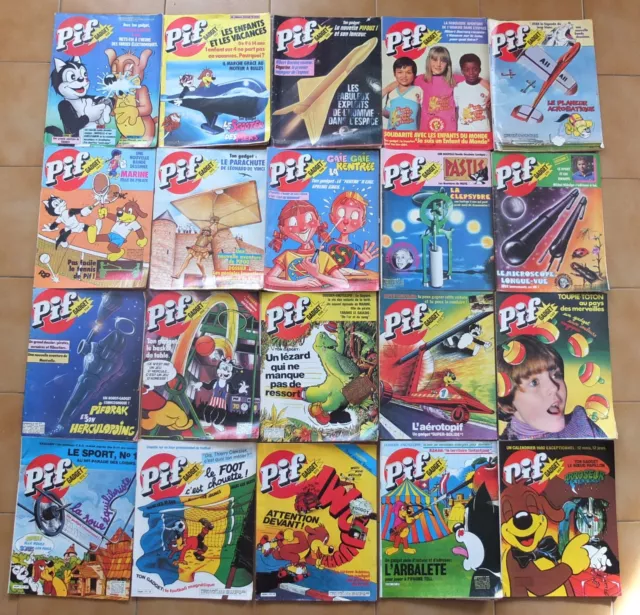 Vintage 70 Lot De 20 Magazines Pif Gadget