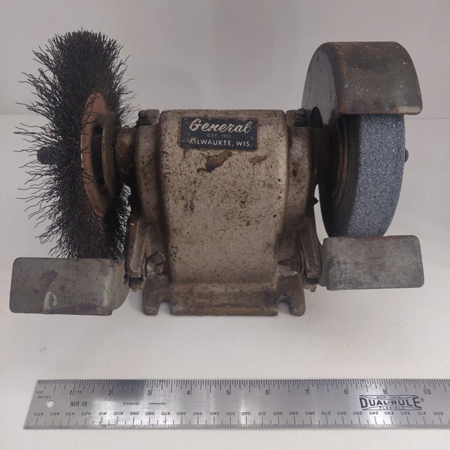 VINTAGE GENERAL BELT Driven Bench Grinder 34.99 PicClick