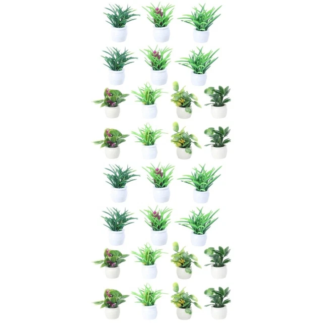28 pcs Fleur artificielle Plantes Faux Plantes En Pot
