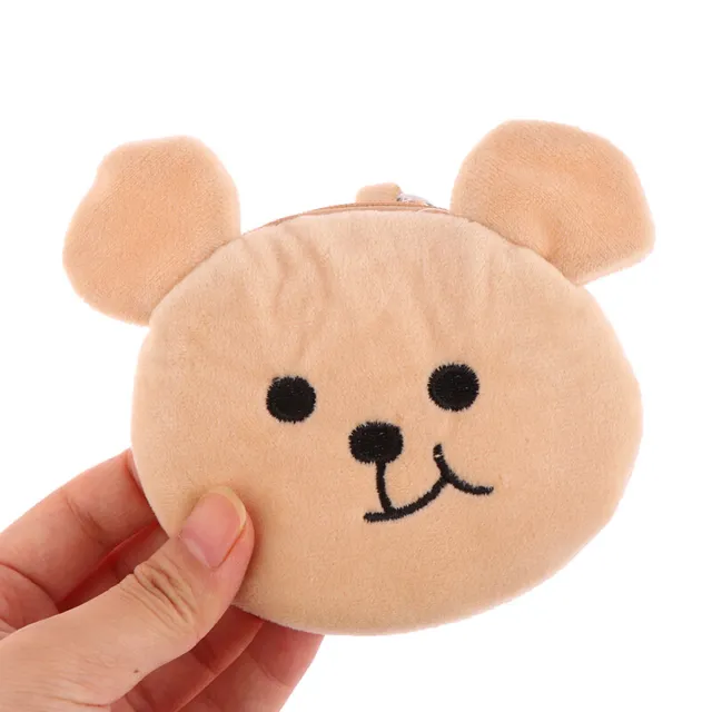Adorable Plush Bear Coin Purse Cartoon Storage Bag Girls Wallet Earphone -ot