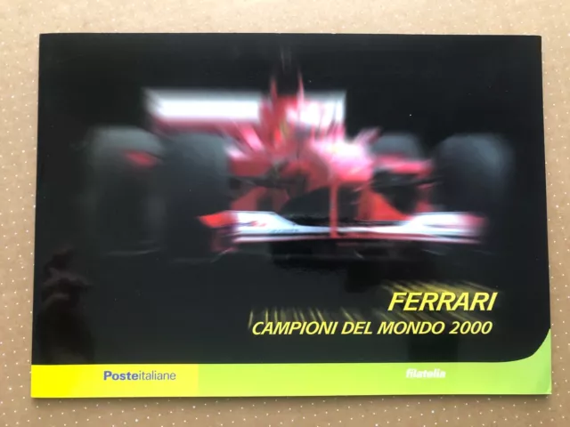 FERRARI Campione Del Mondo 2000 Brochure Filatelica Poste Italiane