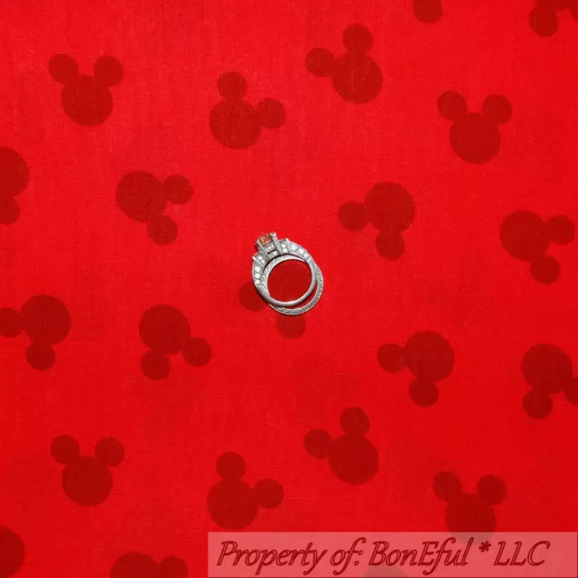 BonEful FABRIC FQ Cotton Quilt Red Disney Mickey Minnie Mouse Head Kid Face Mask