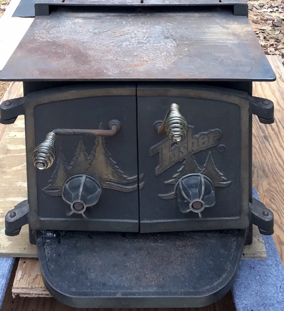 FISHER WOOD STOVE Grandma Bear Complete With Blower And Accessories $475.00  - PicClick