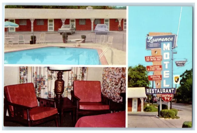 c1960 Lawrence Motel Downtown Multiview Mt. Vernon Illinois IL Vintage Postcard